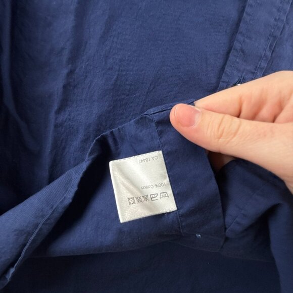 Stenstroms Cotton Slimline Romania 15.75 Blue Mens Shirt Button Up Solid Spread - Picture 9 of 15